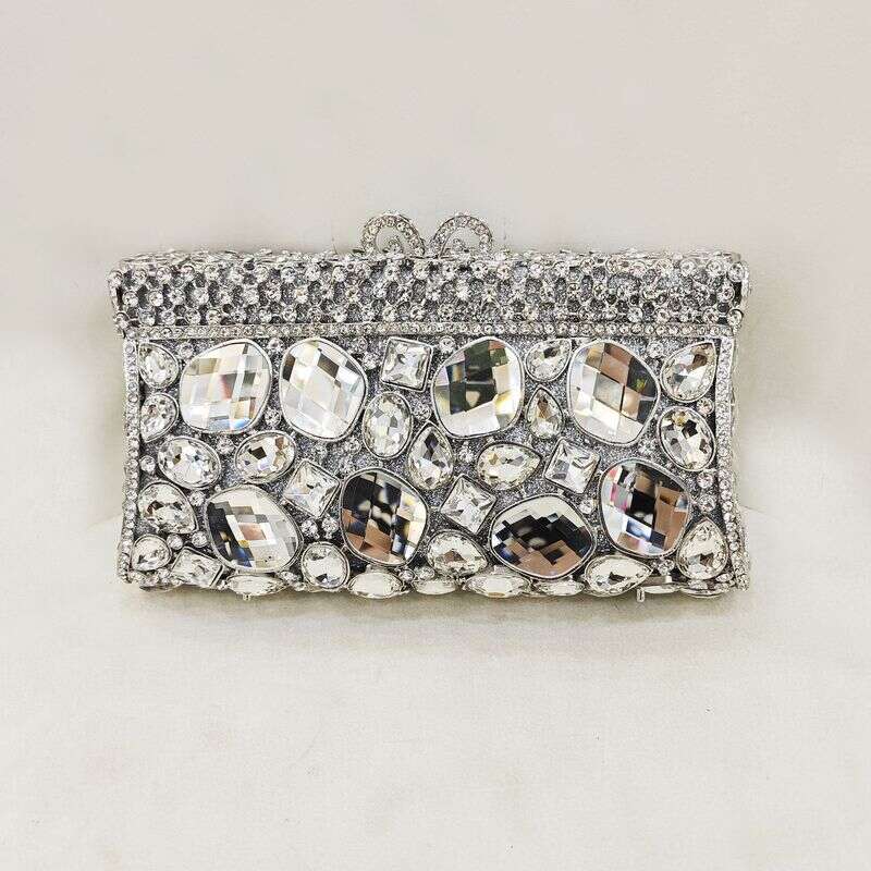 Crystal Full Of Dias Large Gemstones Hollow Rhinestones Clutch Shoulder Evening Chain Women's Bag