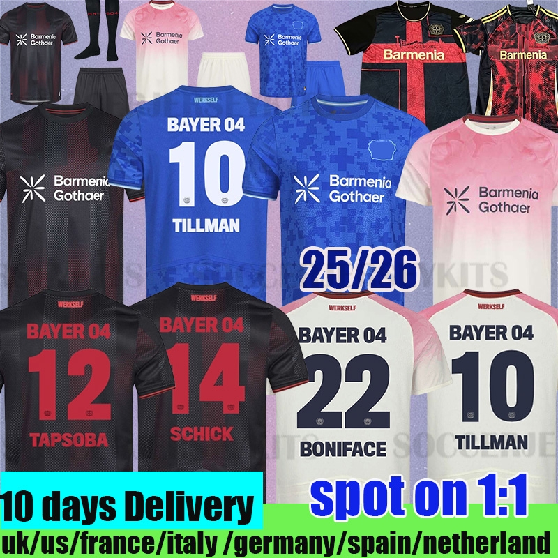 120th Bayers Leverkusens Jerseys 25 26 men kids kit Wirtz Champion Leverkusens Trikot Paulo Schick Football Shirt bayers 04 Kits Special Kit bayerns trikot player