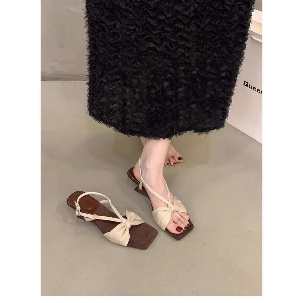 Niche French Style High Heels Bowknot designer shoes Sandals Fairy 2025 New Summer Elegant Matching Dress Roman Shoes
