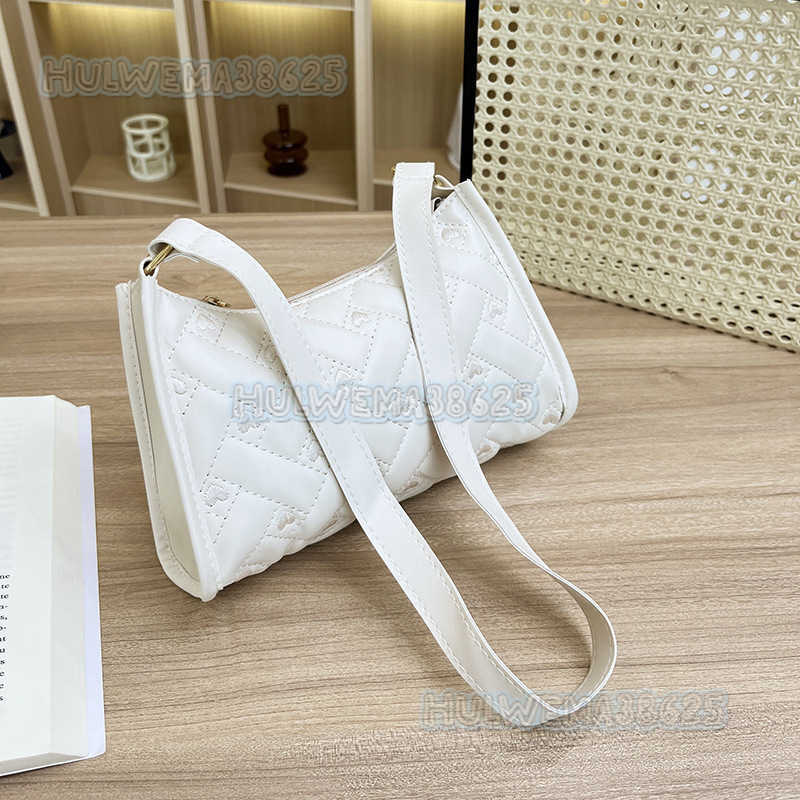 Womens Bag 2025 Spring Summer New Trendy Fashion Plaid Heart Embroidery Underarm Bag Shoulder Bag H250804