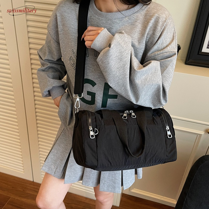 Korean Style Single Shoulder Fashion Casual Simple Large Capacity Trendy Women's Sports Bucket Pillow Bag Lightweight swissmilitary