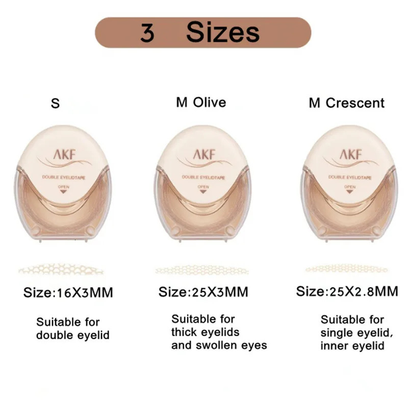 A K F Natural Invisible Double Eyelid Tape Stickers Fiber Instant Eyelid Lift Paste Long Lasting Bigger Eyes Beauty Tool 250730