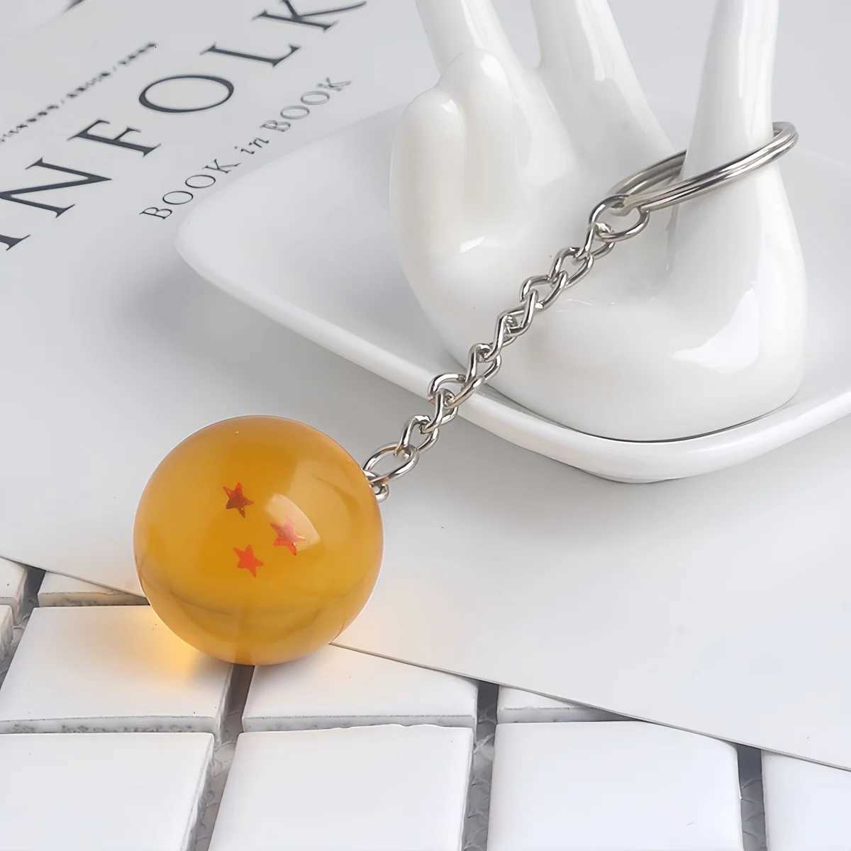 Wholesale Dragon Series 1-7 Stars Balls Keychain Gokus Bead Pendant Metal Key Ring Mens Car Womens Bag Accessories G250802