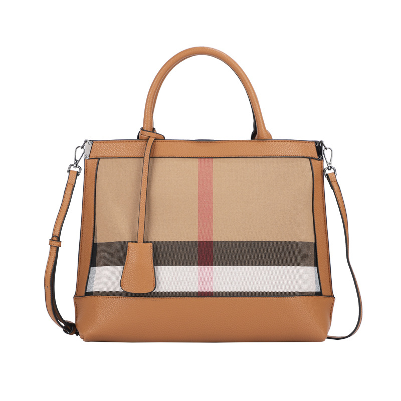 2025 checkered women's bags European and American style handbags mother-daughter bags spliced and versatile textured tote bags