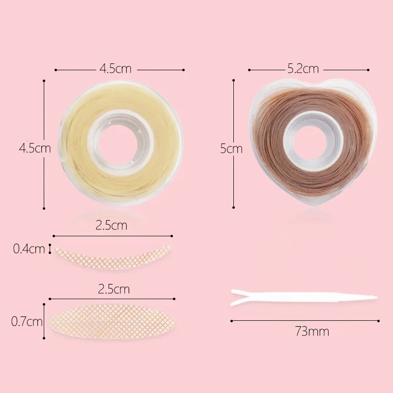600pcs/Box Double Eyelid Tape Invisible Sticker Fold Self Adhesive Lift Eyelid Glue Tape Clear Beige S/L Makeup Tool Accessories 250730