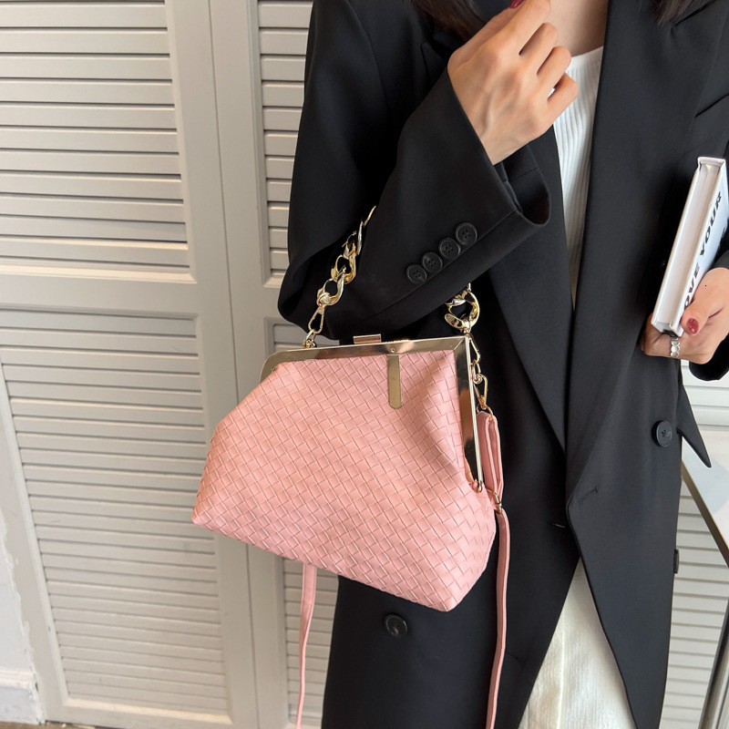 Luxury Brand Designer Bag Women's Bag Free Shipping New Fashion Pleated Metal Clip Chain Small Square Bag Versatile Shoulder Crossbody Bag Trendy