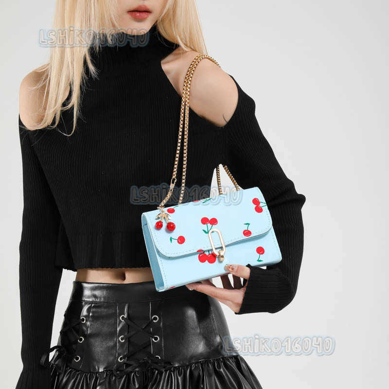 2025 New Fashionable Casual Saddle Bag Style Fresh Sweet Cherry Print Single Shoulder Crossbody Bag H250804