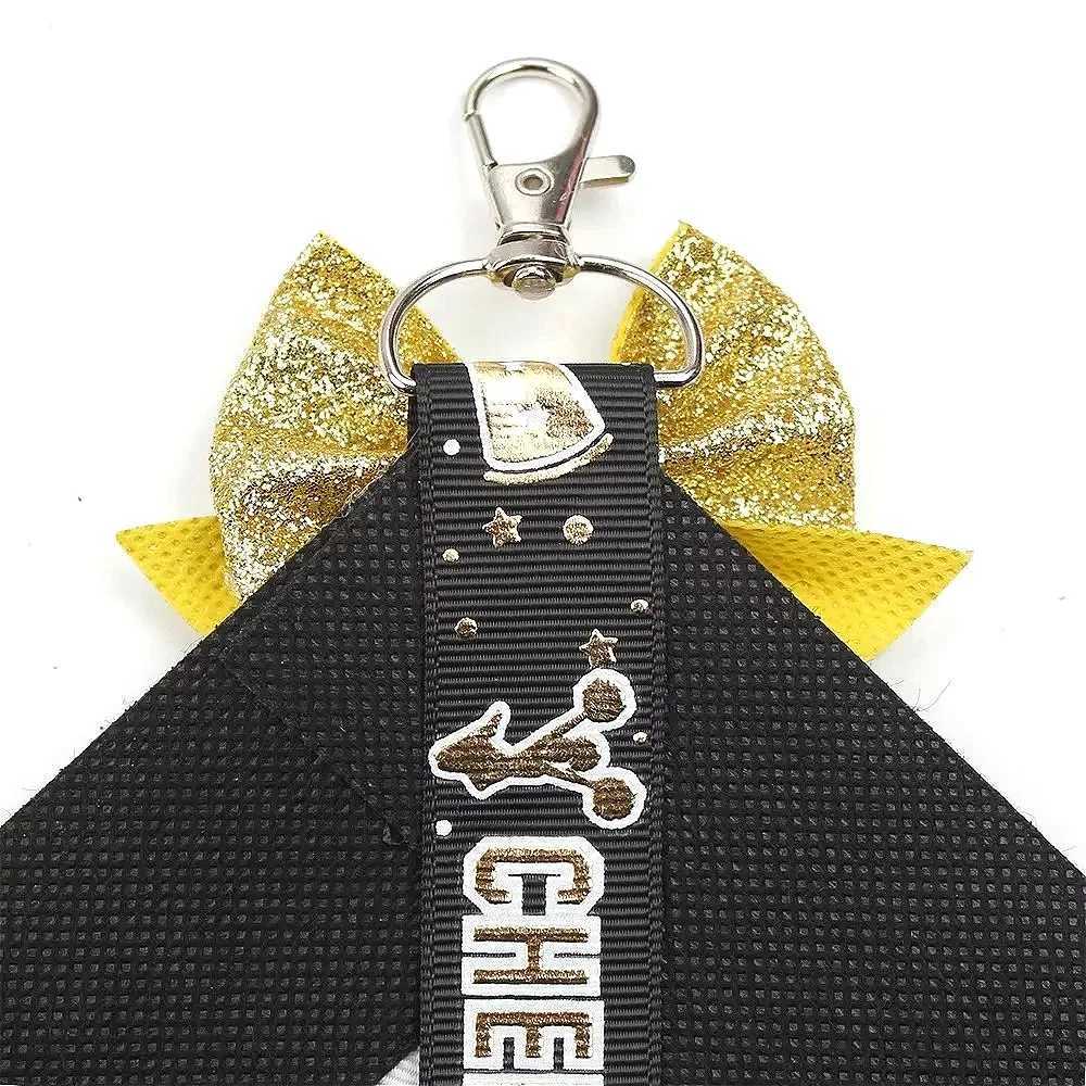 Originality Silk Cheerleaders Flower Ribbon Cloth Butterfly Keyring Pendant Backpack Key Ring Keychain for Women Chain Gift G250802