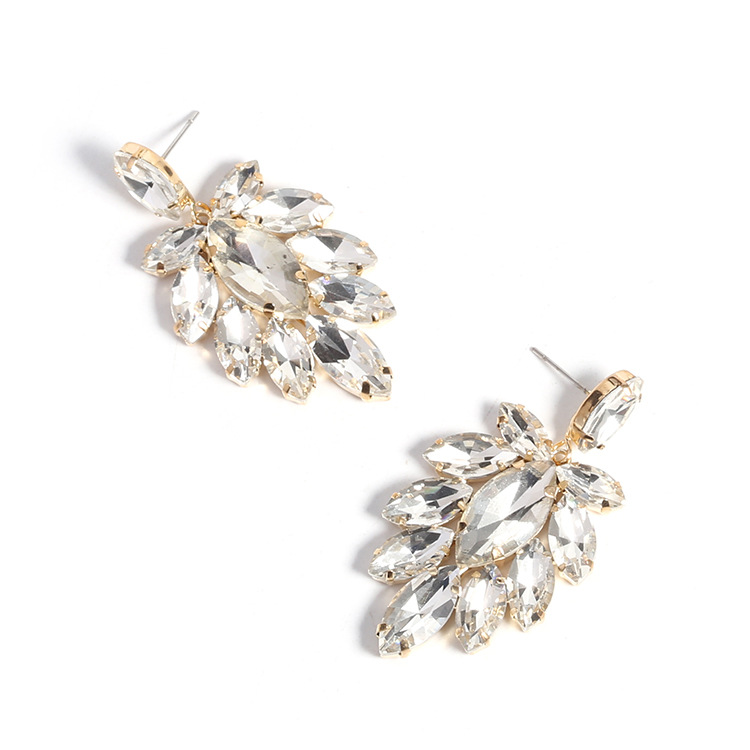 Y2K Millennial Girl Style Euro American New Arrival Glass Diamond Encrusted Dangle Earrings Trendy Edgy Statement Jewelry for Women