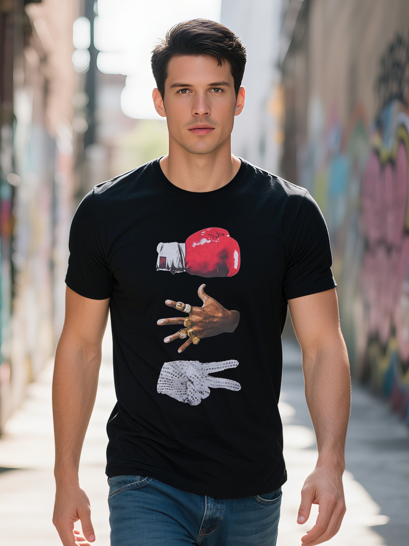 Cotton Mikes Graphic T-Shirt for Men Tyson Jackson Short Sleeve Tees 3e68d