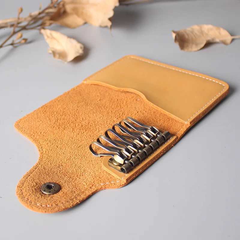 Leather Waist Key Pouch - Multi-Functional Organizer with Card Holder Snap Button Hands-Free Wallet for Men Women G250802