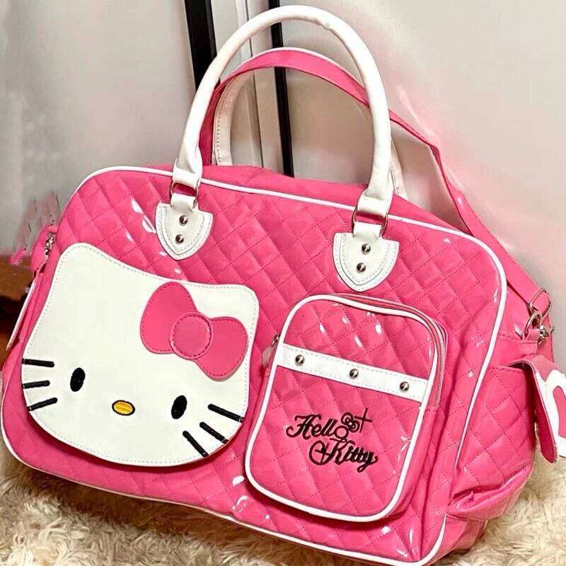 Large Capacity Crossbody Bag Pink Shoulder Bags For Women Y2k Sweet Girl PU Leather Handbag