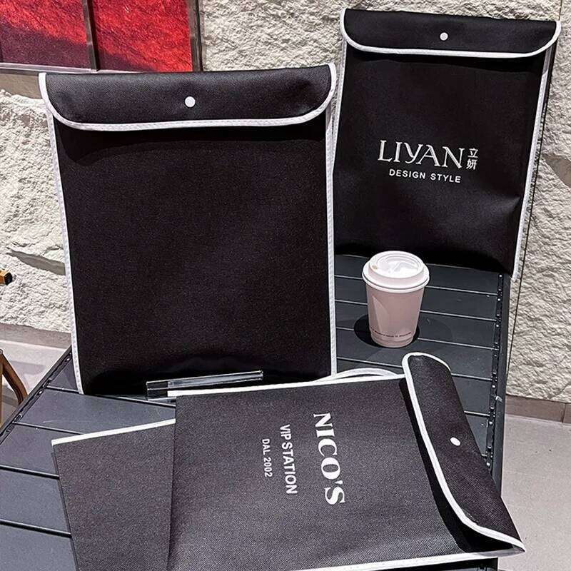 50Pcs Non Woven With Buttons Shopping Promotional Recyclable Tote Gift Bags Custom Printing Free Design