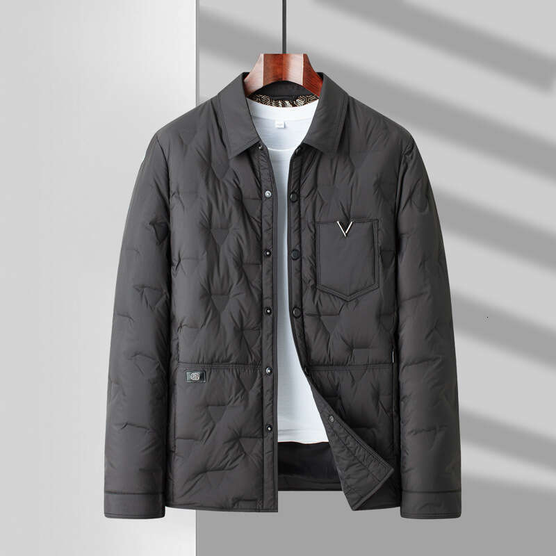 Clothing 90 White Duck Lapel Lightweight Down Men's Casual Jacket 2024 Winter New Fashionable Youth
