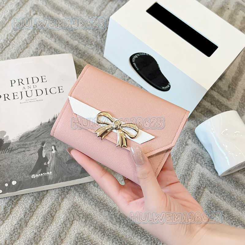 Womens Short Wallet 2025 New Fashion Simple Handbag Bow Decoration Multi Card Wallet Hair H250804
