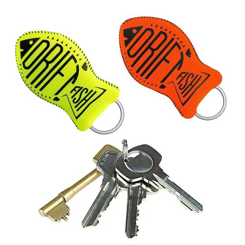 Floating Keychain Boat Keychain Float Key Ring Neoprene Fish Shaped Buoyant Key Fob for Swimming Water Sport Accessories G250802