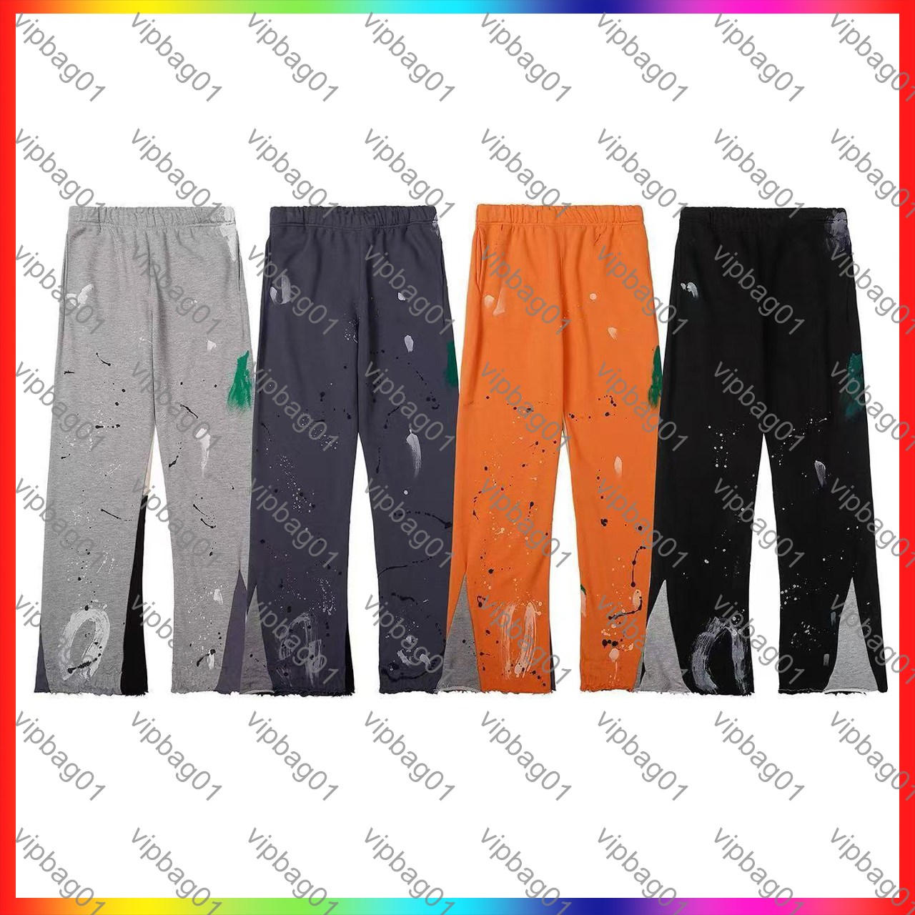 5A Men's Pants Designer Pants High Quality Paint style printed Sweatpants Fashion High Street Jogger Men's Sweatpants Hip Hop Rock Street US Size S-XL 02