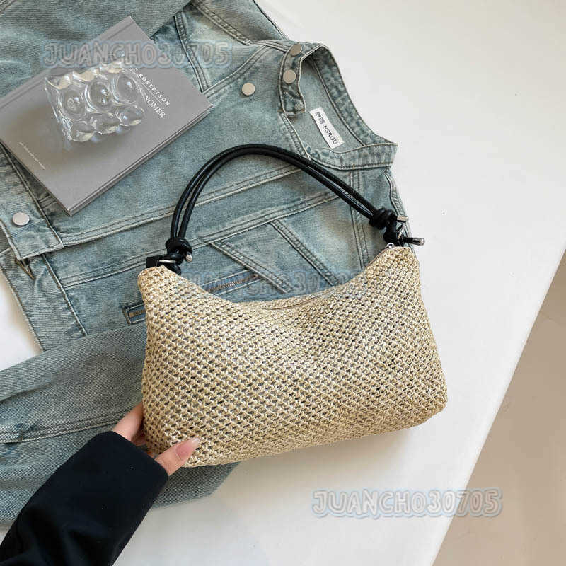 Handwoven Bag for Women 2025 New Trendy Fashion Tote Bag Straw Bag Versatile Large Capacity Shoulder Bag H250804