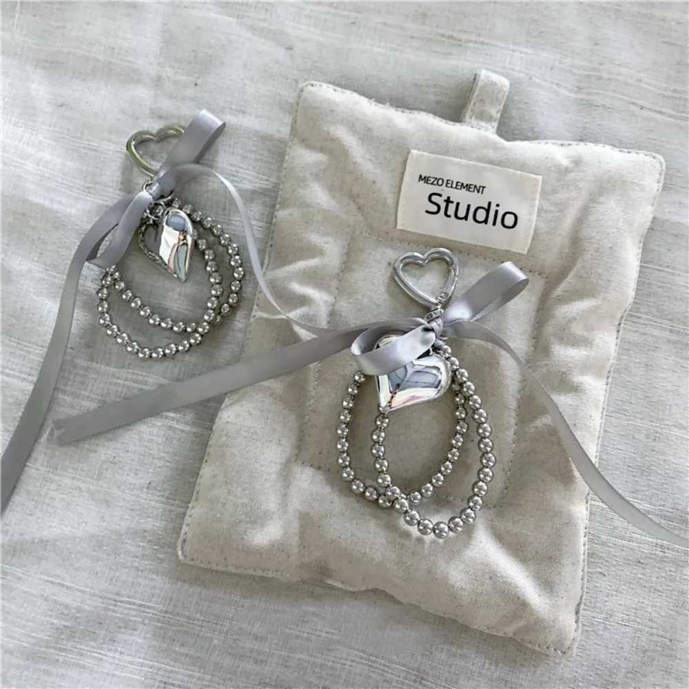 Black Ribbon Bowknot Love Keychain Bag Decoration Cellphone Pendant Accessory for Women and Girls Lanyard Keyring Camera Strap Jewelry G250802