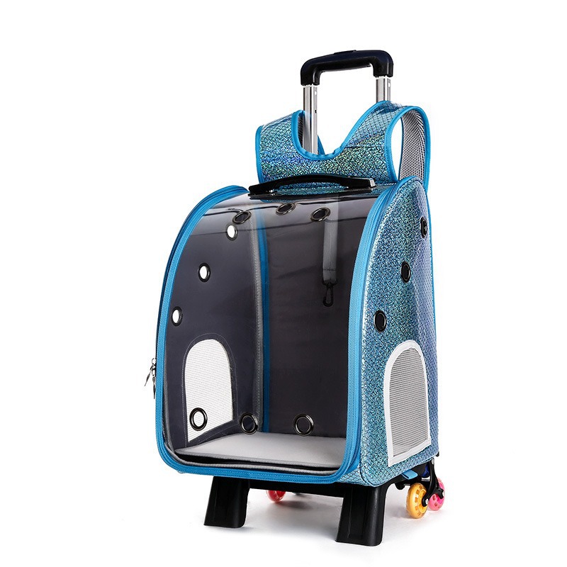 free Shipping Pet suitcase, transparent space capsule cat bag portable and foldable pet backpack small dog bag cross-border hot