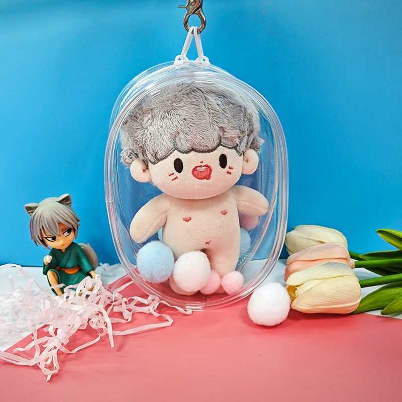 Clear Outdoor Bag Transparent Mini Kawaii Girl Plush Dolls Pouch Case For 15cm-16cm Cartoon Plushy Doll Anime Figure AC Toys GK G250802
