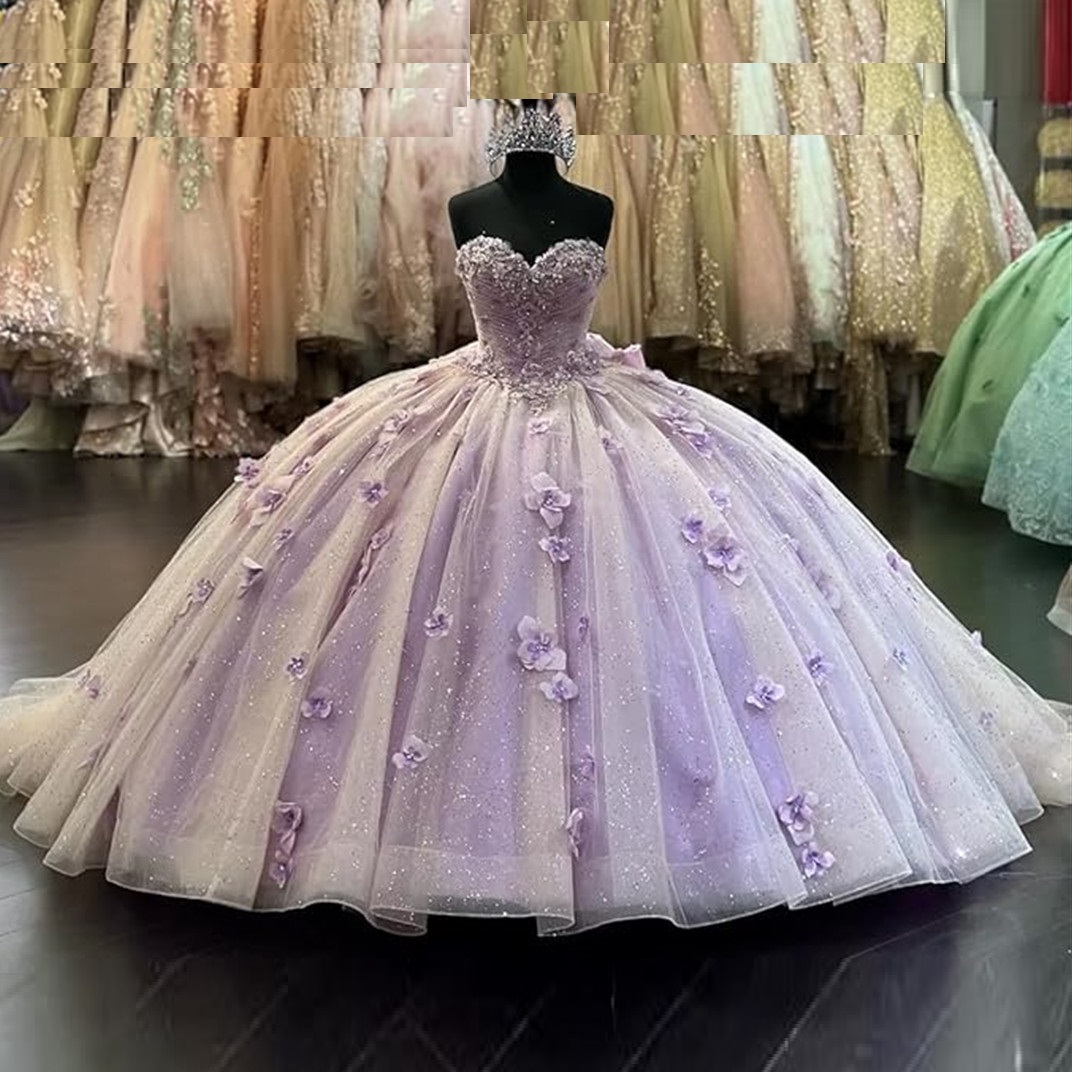 Lavender Off Shoulder Beads Quinceanera Dresses Ball Gown Sweet 16 Year Princess Dresses For 15 Years vestidos de 15 anos BC1462