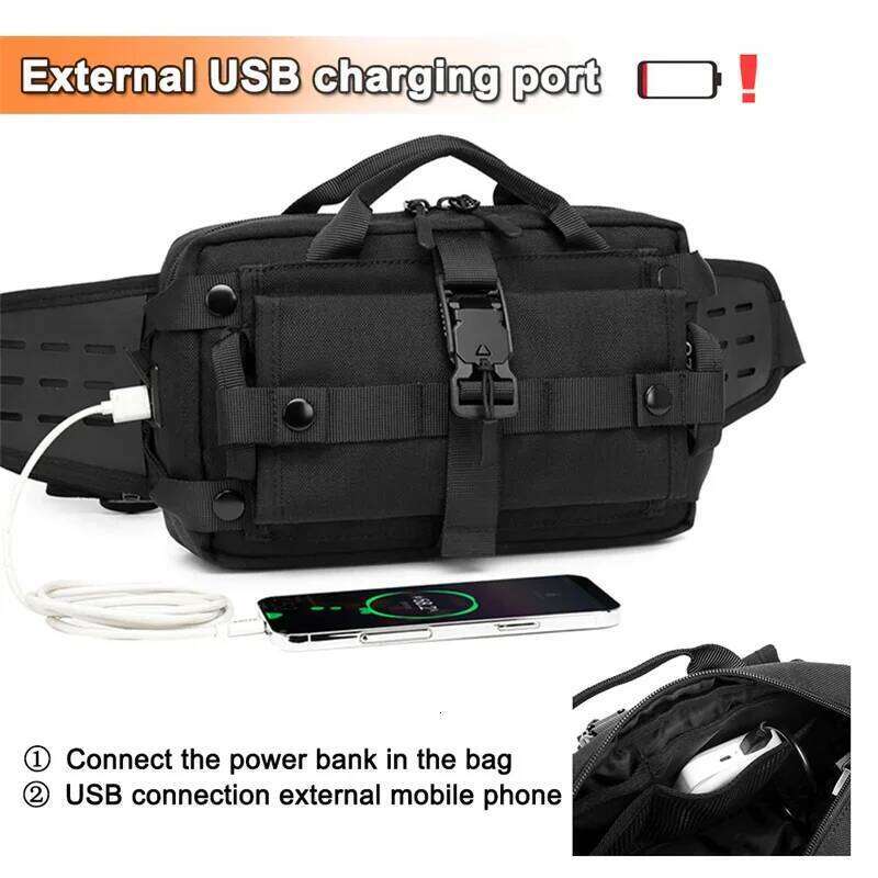Tactical pack Waist Sports Chest Pack Waterproof Shoulder Belt Bag EDC Crossbody Bags for Hunting Camping Hiking