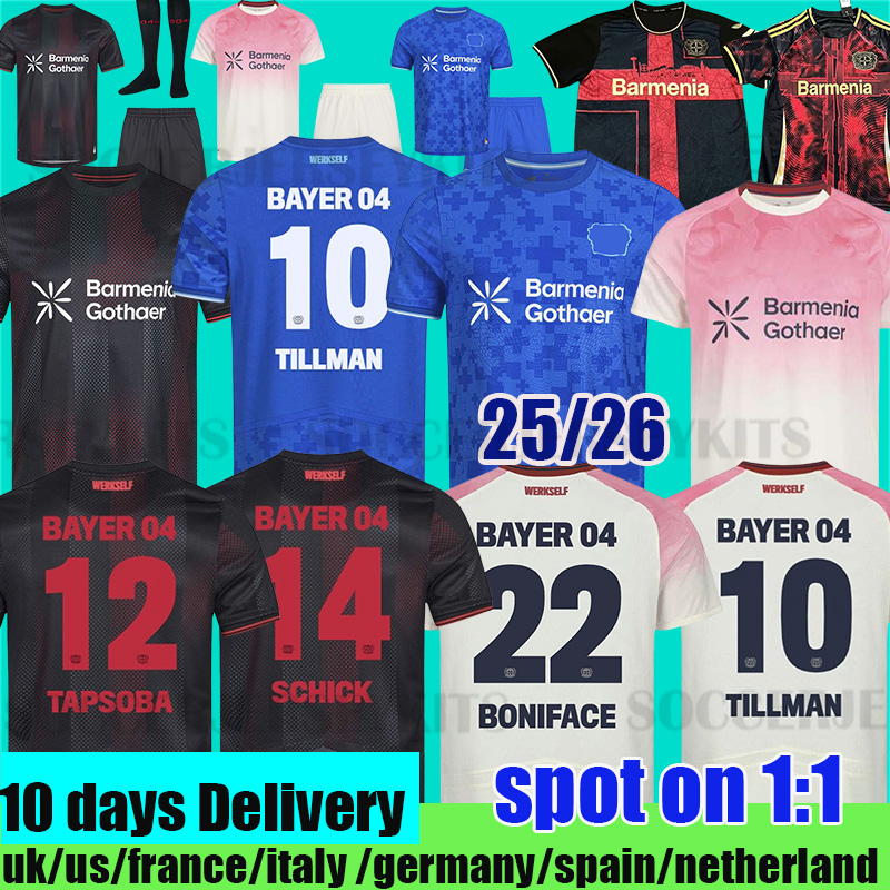 Bayer Leverkusensoccer Jerseys 25 26 TILLMAN men kids kit Wirtz Champion Lever kusen Trikot Paulo Schick Football Shirt bayer 04 Kits Special Kit bayer trikot player