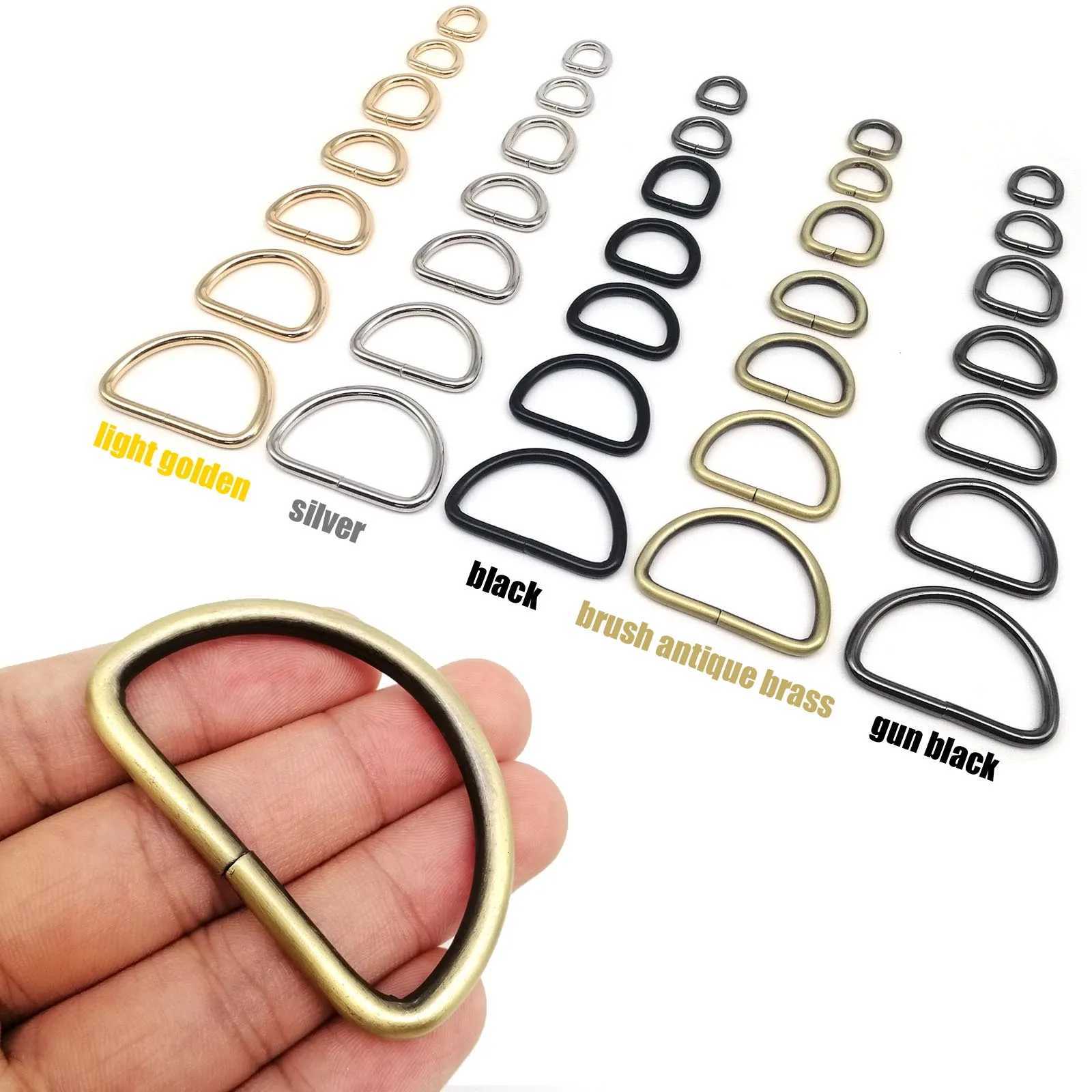 5pcs High Quality Thickened Metal Leather Hand Bag Backpack Purse Strap Belt Dog Collar Chain Semi O Dee D Ring Buckle Clasp DIY G250802