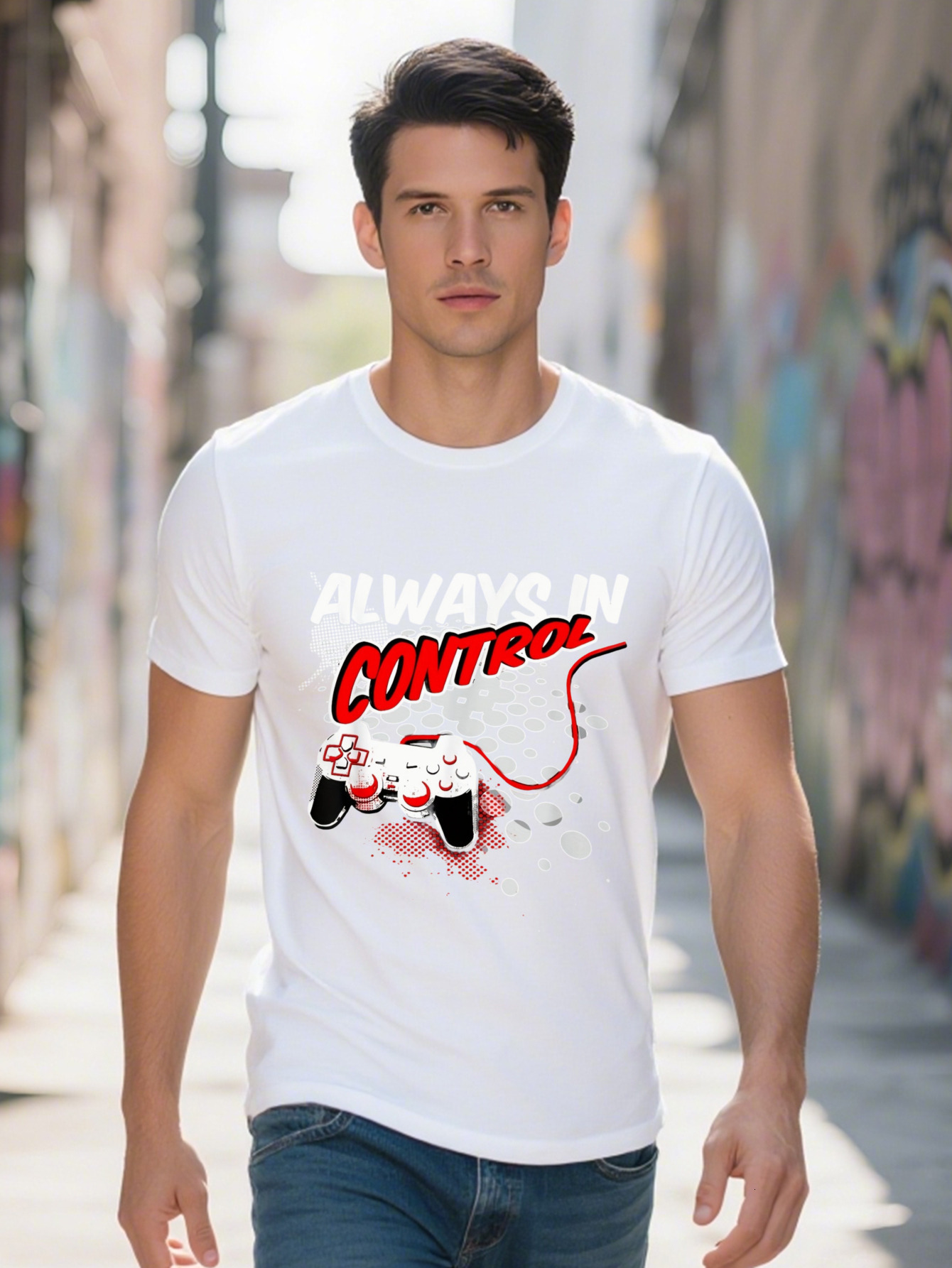 Men S g Cotton Always in Control Gamer Gaming Gift Video Game T-shirt c0d4d