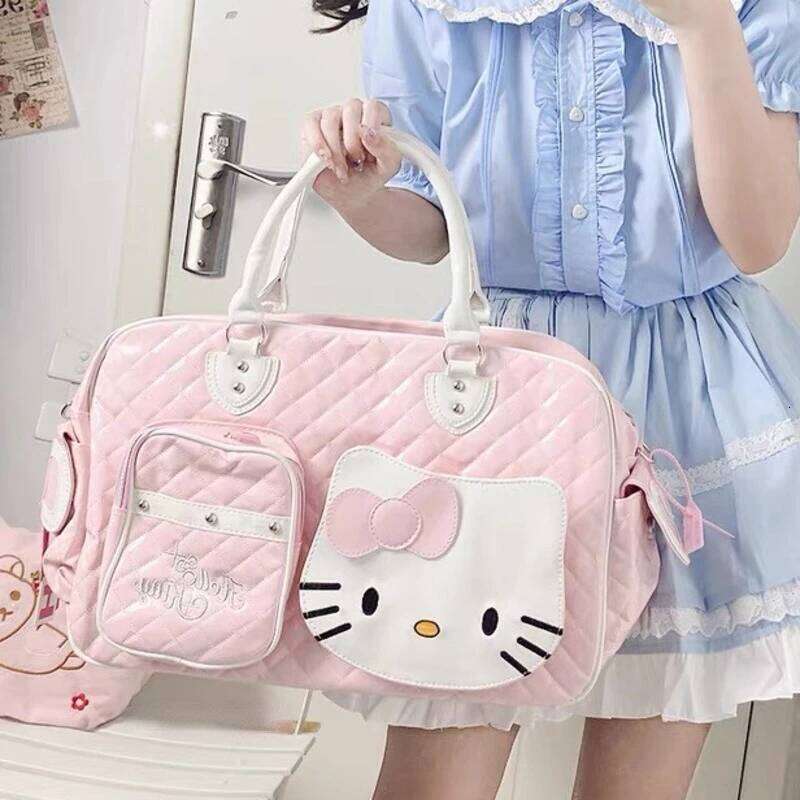 Large Capacity Crossbody Bag Pink Shoulder Bags For Women Y2k Sweet Girl PU Leather Handbag