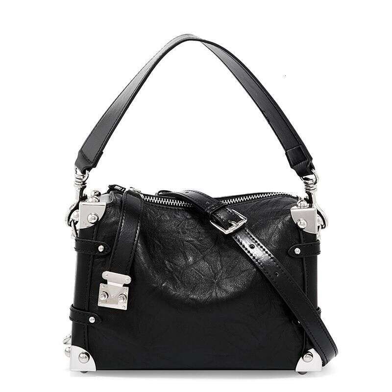 2025 Women's Leather Bag, New Square Head Layer Crossbody Bag