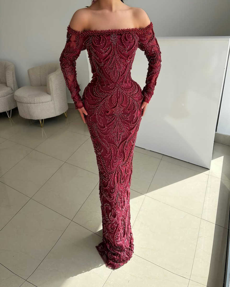 Elegant Exclusive Luxury Evening Gowns 2025 Custom Made Long Sleeve Mermaid Prom Party Dresses For Unforgettable Moments vestido de novia