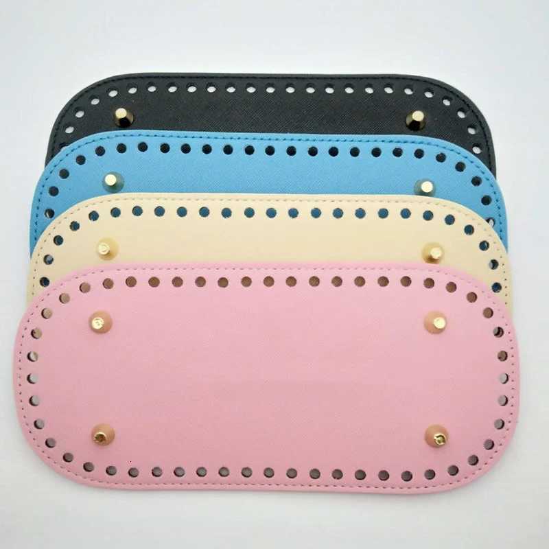 22x10cm Long Bottom for Knitted Bag PU Leather Bag Base Handmade Bottom with Holes DIY Crochet Bag Bottom Accessories G250802