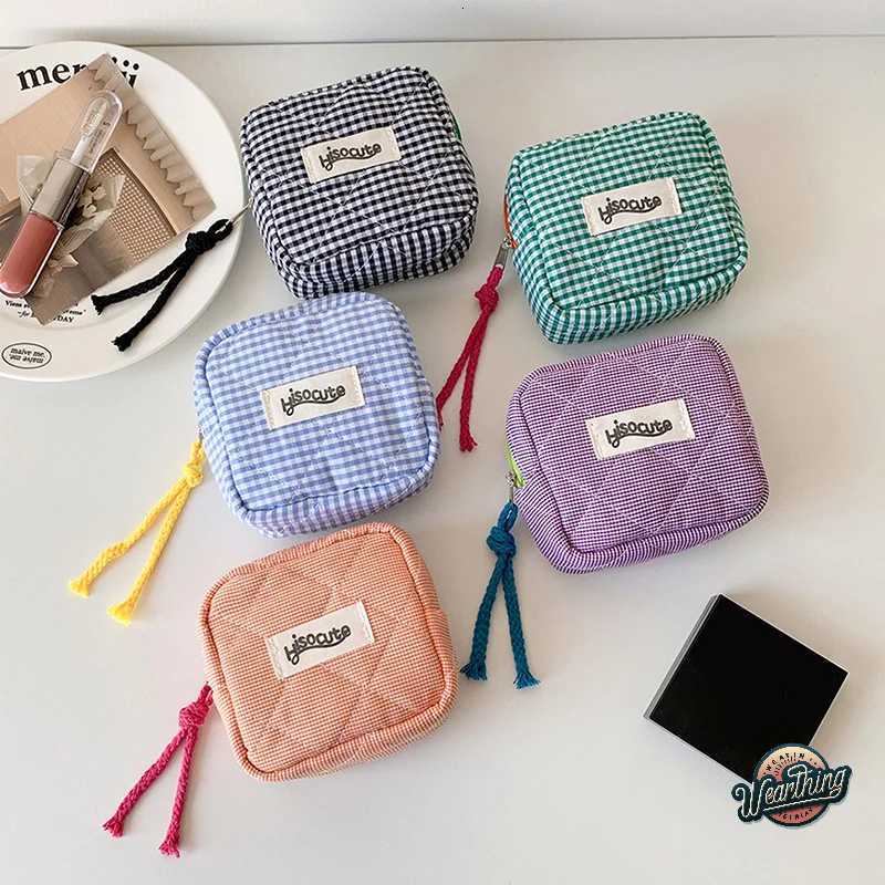 Cute Girls Wallet Mini Pouch Lattice Wallet Card Key Holder Zipper Coin Purse Women Portable Earphones Lipstick Small Zipper Bag G250802