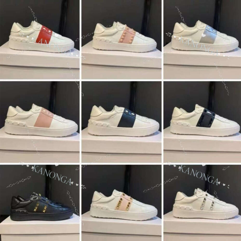 Designer Men Flat Riveted A Sneakers Leather Spliced Sports Vintage Casual Low Top DHGATE White Pink Women Classic Fashion Tennis Shoes