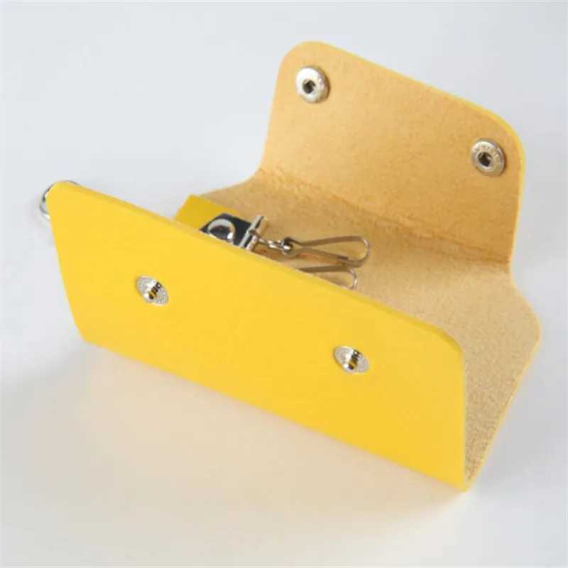 1 PC Portable Leather Housekeeper Keychain Holder Car Keychain Key Holder Bag Case Unisex Wallet Cover Simple Solid Color Storage Bag G250802