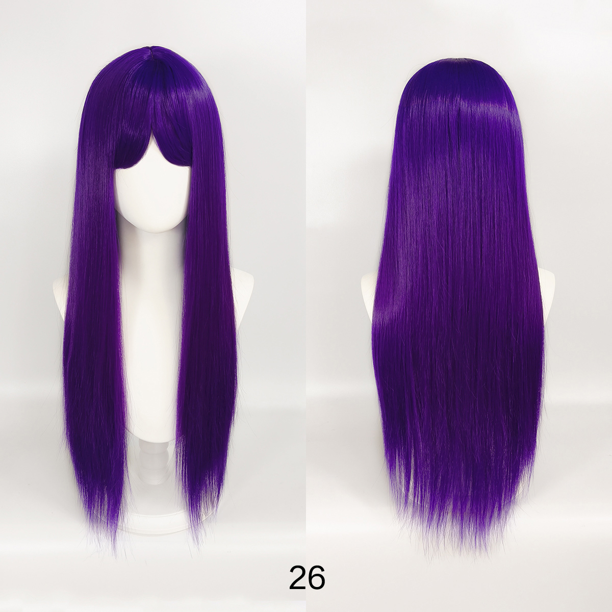 Japanese-style multi-color long straight hair, air-style fringe to shape the face, wig for cosplay, full head coverings