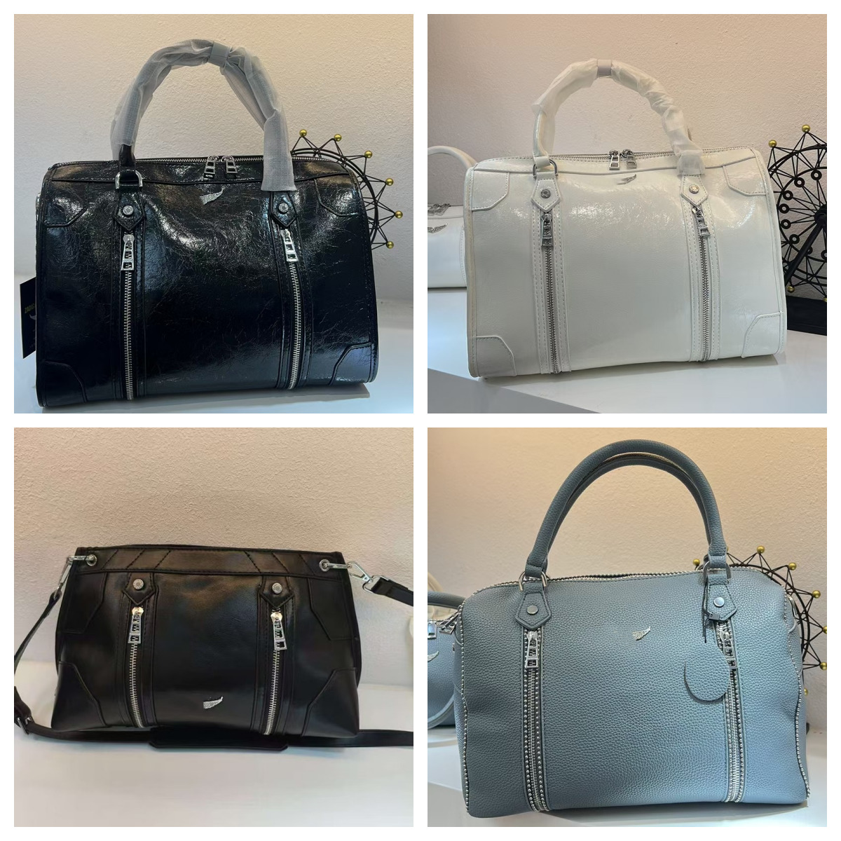 10A Trendy High-Quality Designer Shoulder Bag for Men and Women Large Capacity zadigevoltaire Brand Genuine Leather Wing Bag Luxury Top Quality Boston Pillow 982