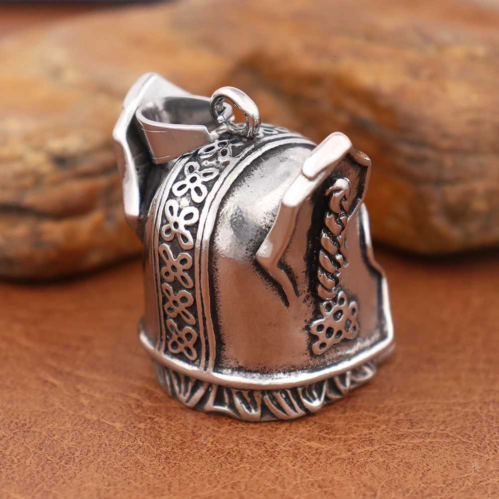 Vintage Design Viking Warrior Bell Pendant Motorcycle Wind Nordic Odin Guardian Bell Necklace Gift Jewelry Accessories Wholesale G250802