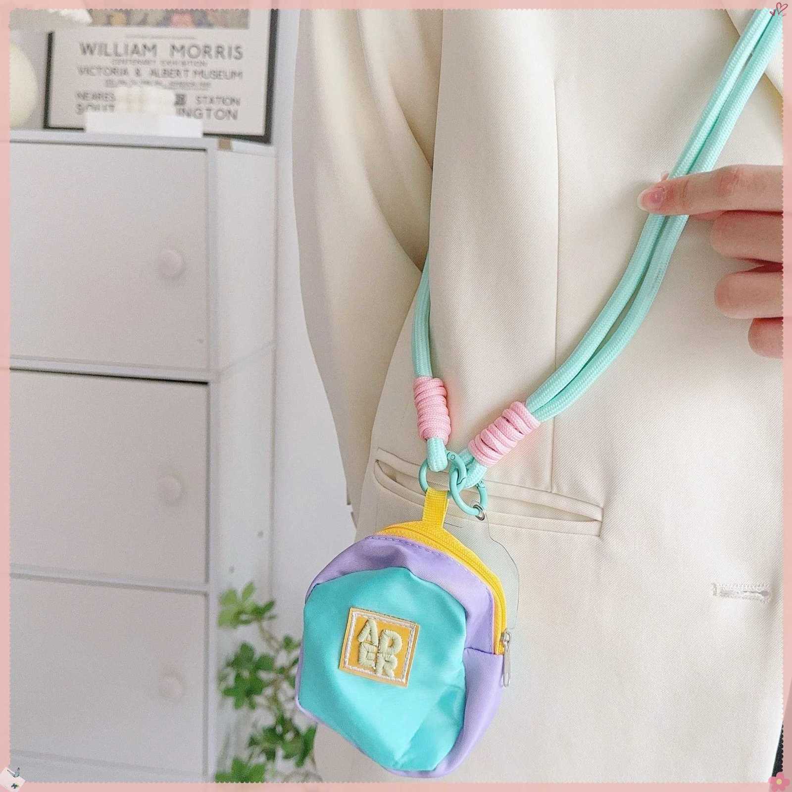 Colorful keys lipstick coin purse storage bag phone case diagonal long strap universal backpack pendant G250802