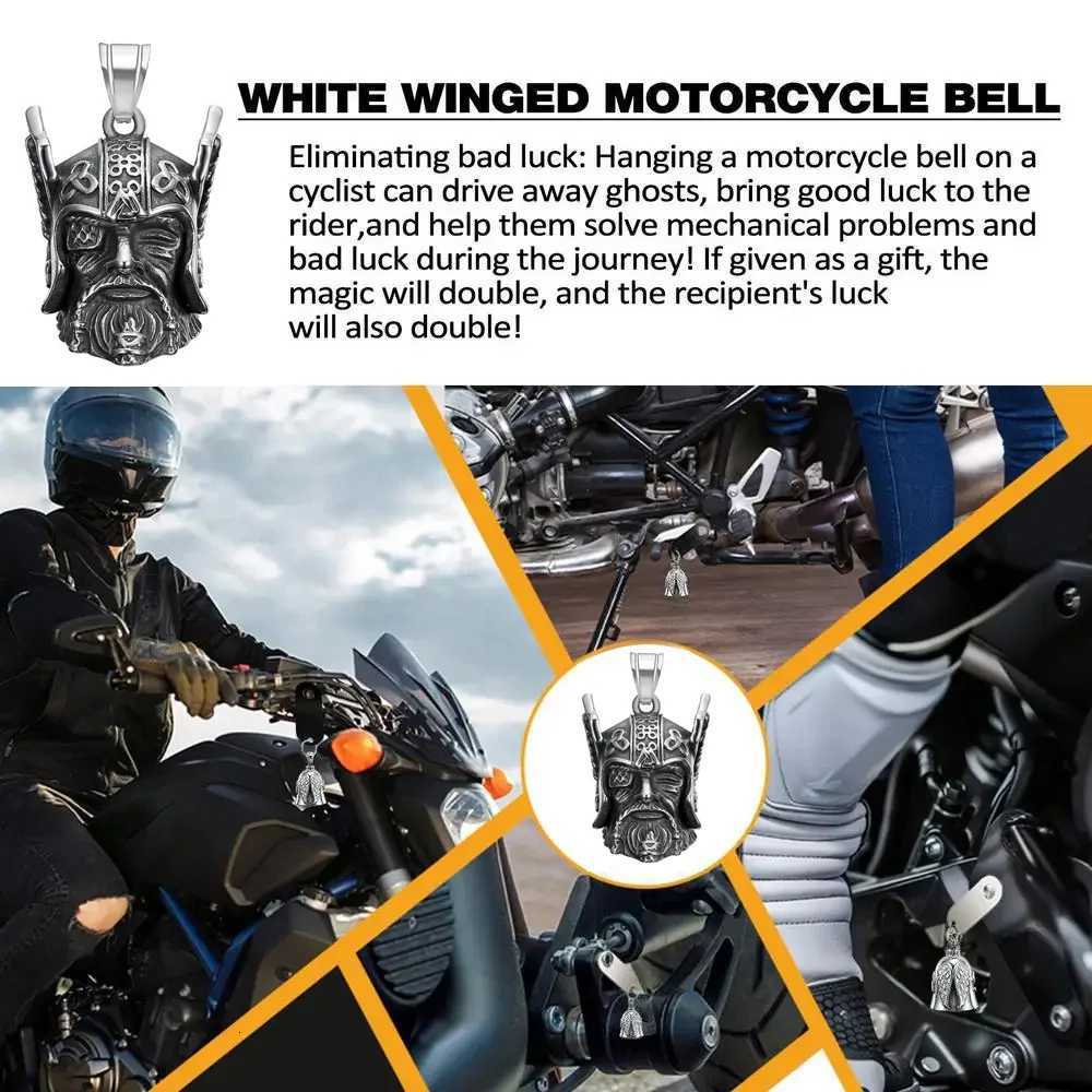Vintage Design Viking Warrior Bell Pendant Motorcycle Wind Nordic Odin Guardian Bell Necklace Gift Jewelry Accessories Wholesale G250802