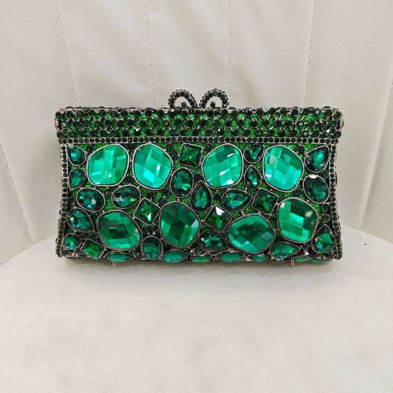 Crystal Full Of Dias Large Gemstones Hollow Rhinestones Clutch Shoulder Evening Chain Women's Bag
