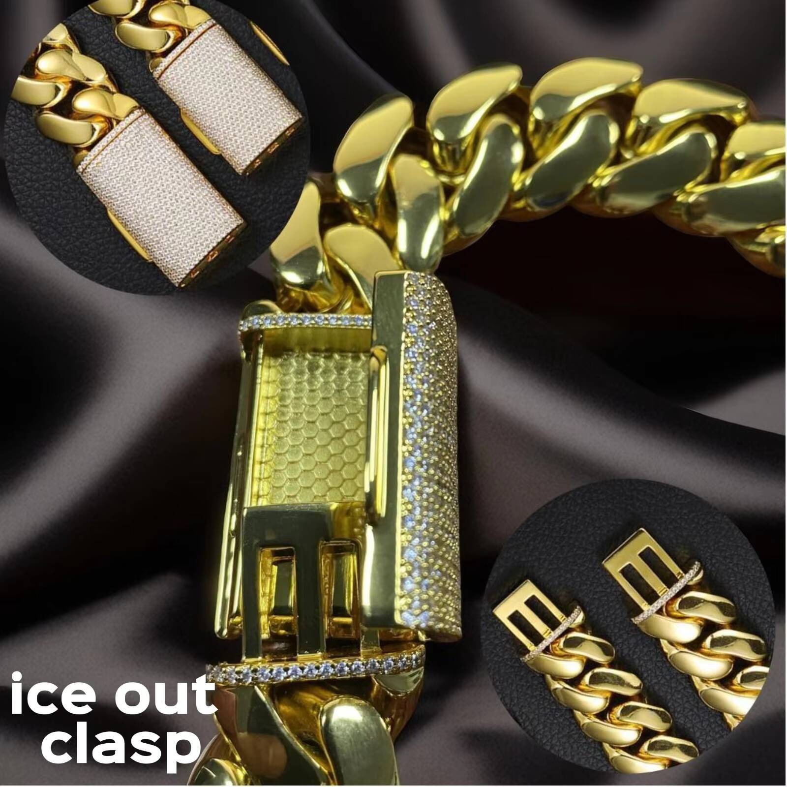 14K 18K Gold Plated Brass 10mm-25mm Cuban Link Chain Bracelet Necklaces Heavy Solid Miami Cuban Chains Hip Hop Necklace for Men