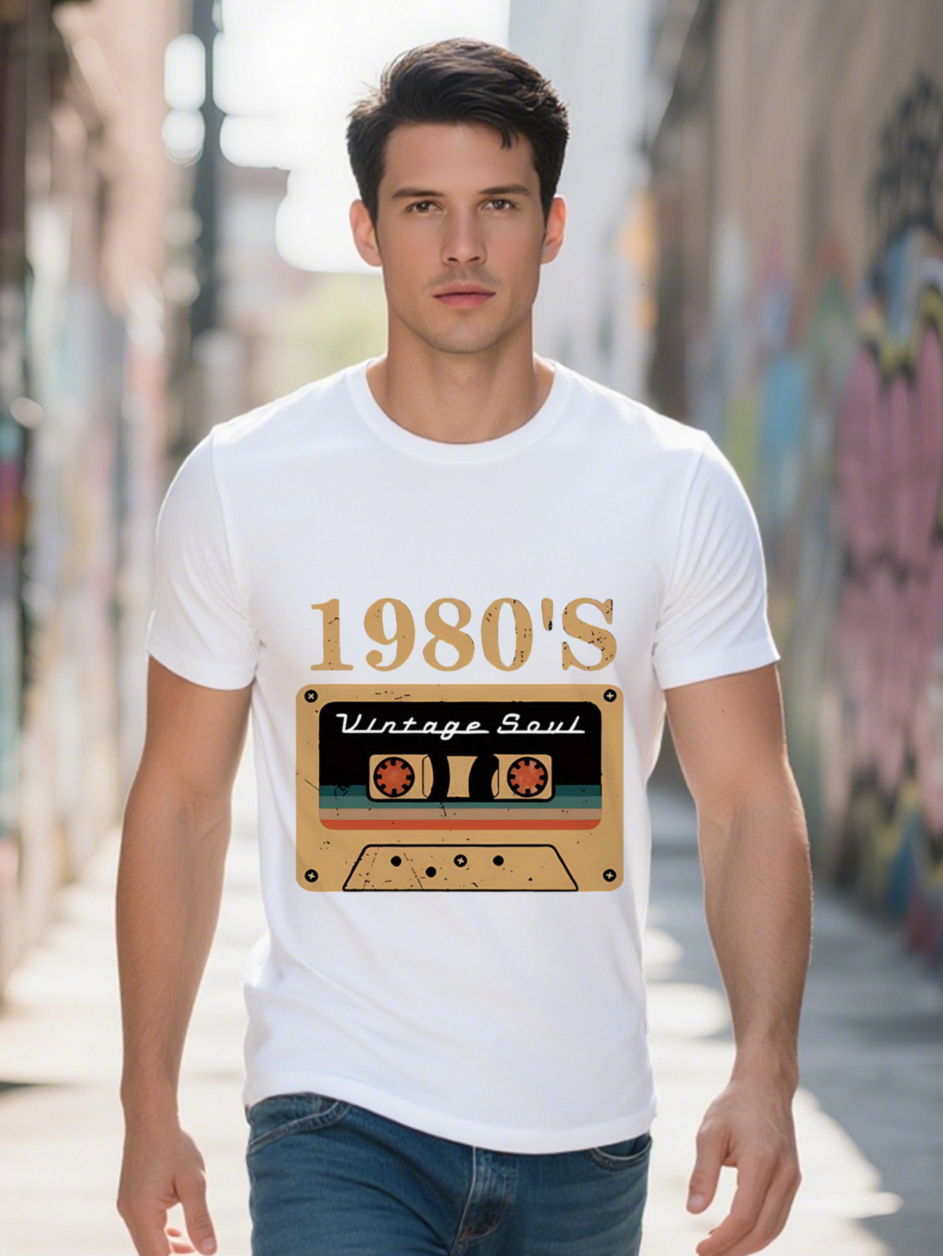 Vintage s Graphic Print T Shirt Comfortable Stretchy Perfect for Summer Outdoor Activities Casual Street Style 3ef2e