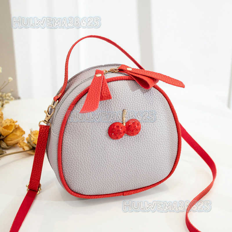 Style Lychee Pattern Color-block Cherry Small Backpack 2025 Summer New Womens Single Shoulder Crossbody Phone Bag H250804