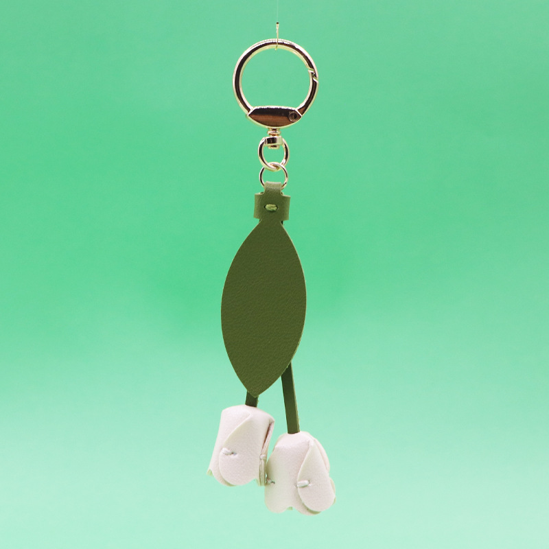 Keychains K43F Genuine Leather Floral Pendant Accessory For Fashion Accessories