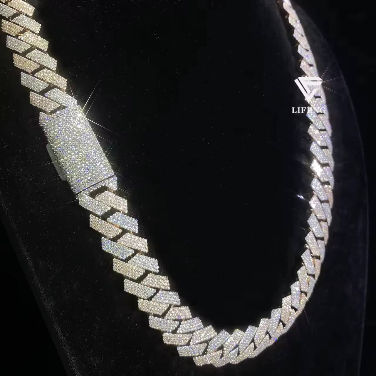 Iced Hip Hop Jewelry Luxury Two Tone Rose Gold 15mm Classic Moissanite Cuban Link Chain Necklace 925 Silver Men Cuban Chain