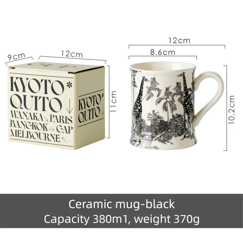 French Style Ceramic Water Microwave Safe Individual Color Box Office Niche Ins Milk Oatmeal Cup