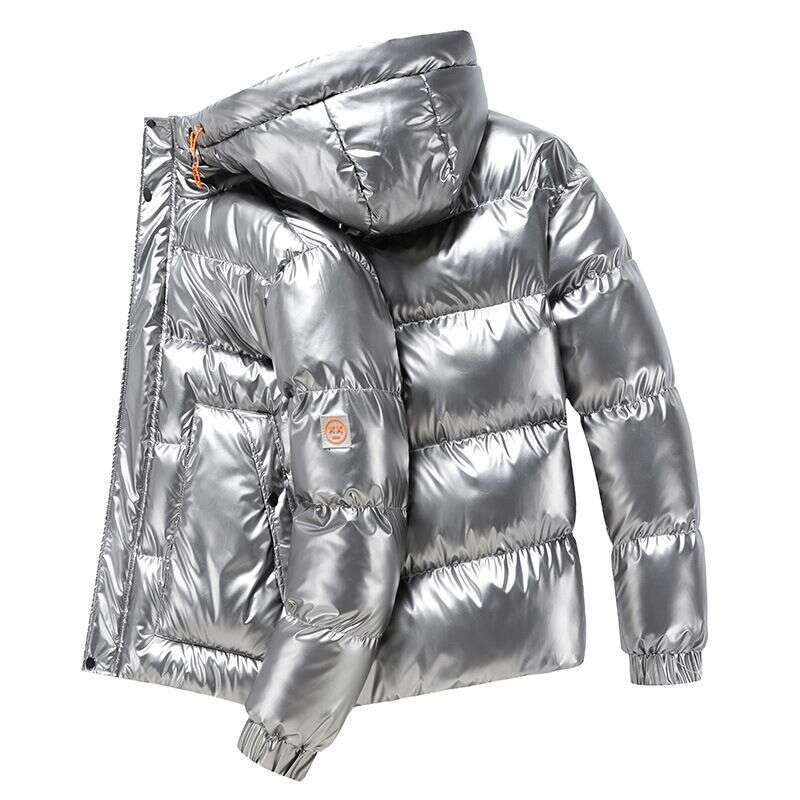 Clothing 2024 New Plus Size Casual Men's Padded Bright-Faced Jacket